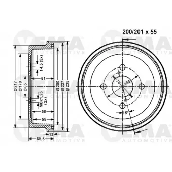 Tambour de frein VEMA 801080