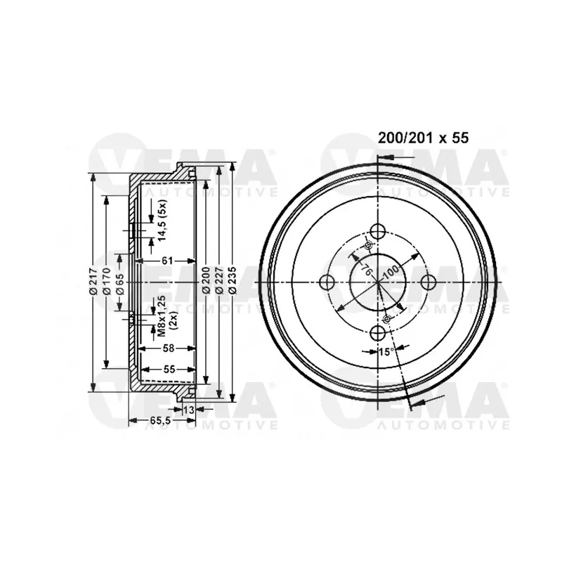 Tambour de frein VEMA 801080