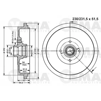 Tambour de frein VEMA 801112