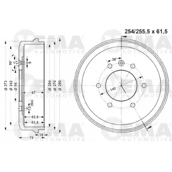 Tambour de frein VEMA 801168