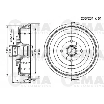 Tambour de frein VEMA 801232
