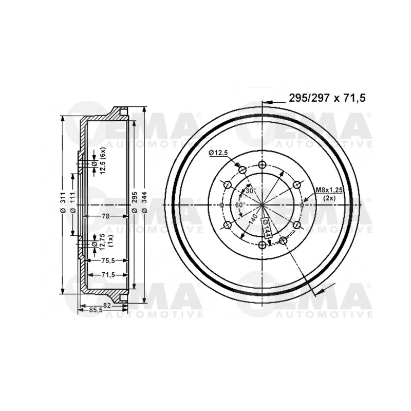 Tambour de frein VEMA 801292