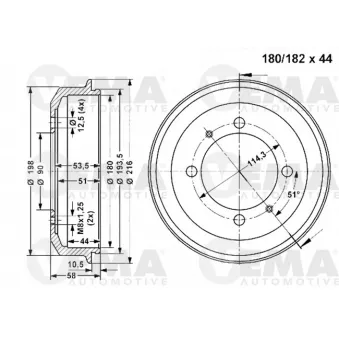 Tambour de frein VEMA 801329