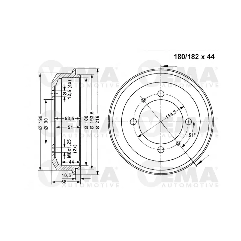 Tambour de frein VEMA 801329