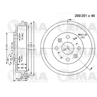 Tambour de frein VEMA 801351