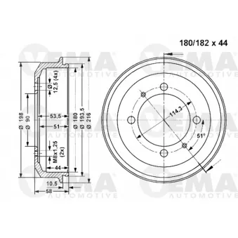 Tambour de frein VEMA 801395