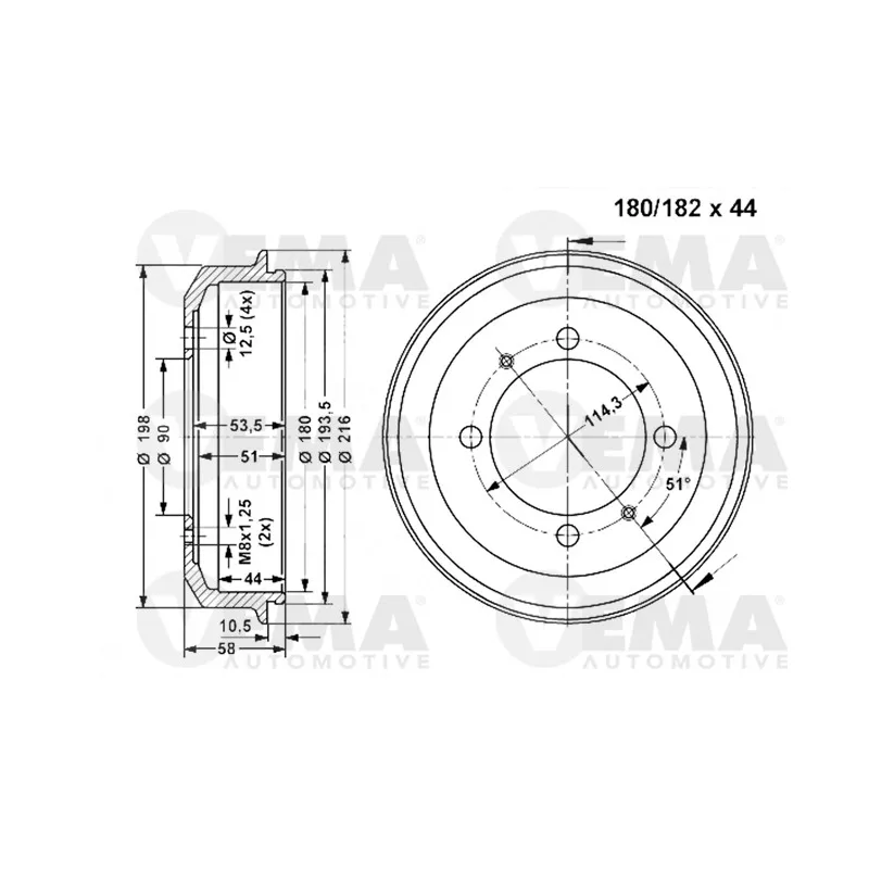 Tambour de frein VEMA 801395