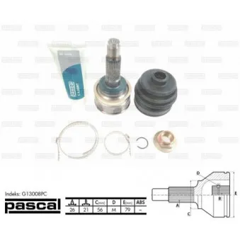 Embout de cardan avant (kit de réparation) PASCAL G13008PC