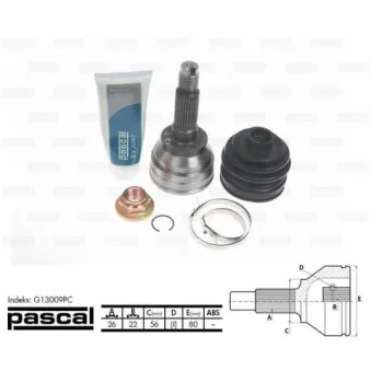 Embout de cardan avant (kit de réparation) PASCAL G13009PC