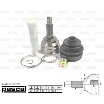 Embout de cardan avant (kit de réparation) PASCAL G13012PC