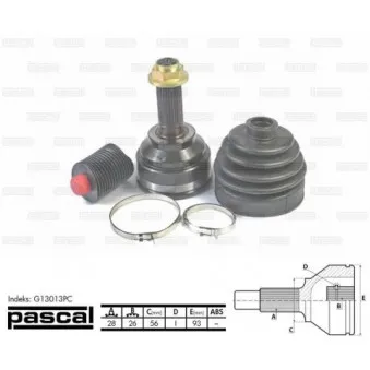 Embout de cardan avant (kit de réparation) PASCAL G13013PC