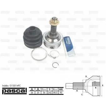 Embout de cardan avant (kit de réparation) PASCAL G13014PC