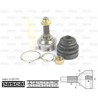 Embout de cardan avant (kit de réparation) PASCAL G13017PC