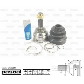 Embout de cardan avant (kit de réparation) PASCAL G13025PC