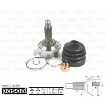 Embout de cardan avant (kit de réparation) PASCAL G13026PC