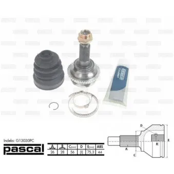 Embout de cardan avant (kit de réparation) PASCAL G13030PC