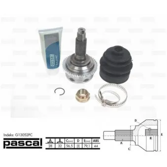 Embout de cardan avant (kit de réparation) PASCAL G13052PC