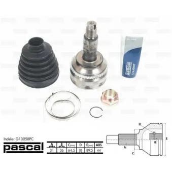 Embout de cardan avant (kit de réparation) PASCAL G13058PC