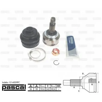 Embout de cardan avant (kit de réparation) PASCAL G14009PC