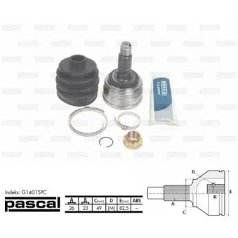 Embout de cardan avant (kit de réparation) PASCAL G14015PC
