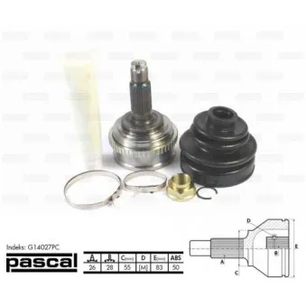Embout de cardan avant (kit de réparation) PASCAL G14027PC