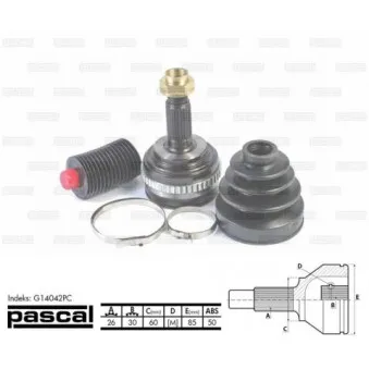 Embout de cardan avant (kit de réparation) PASCAL G14042PC
