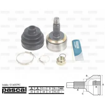 Embout de cardan avant (kit de réparation) PASCAL G14057PC