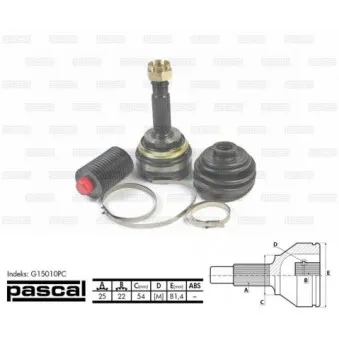 Embout de cardan avant (kit de réparation) PASCAL G15010PC