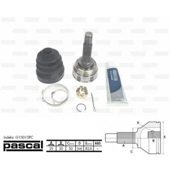 Embout de cardan avant (kit de réparation) PASCAL G15015PC
