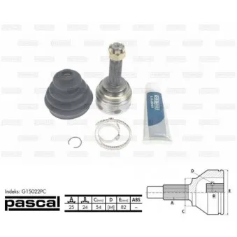 Embout de cardan avant (kit de réparation) PASCAL G15022PC