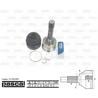 Embout de cardan avant (kit de réparation) PASCAL G15033PC