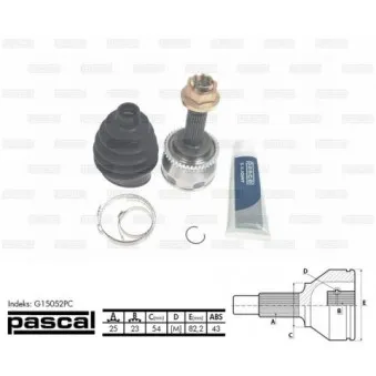 Embout de cardan avant (kit de réparation) PASCAL