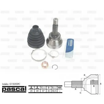 Embout de cardan avant (kit de réparation) PASCAL G15055PC