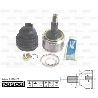 Embout de cardan avant (kit de réparation) PASCAL G15060PC