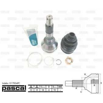 Embout de cardan avant (kit de réparation) PASCAL G17004PC