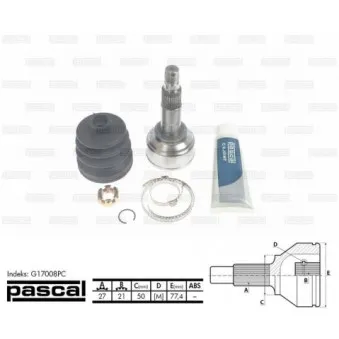 Embout de cardan avant (kit de réparation) PASCAL G17008PC