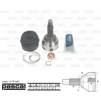 Embout de cardan avant (kit de réparation) PASCAL G17014PC