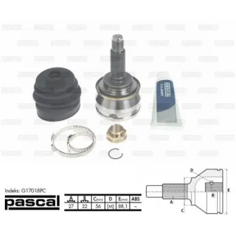Embout de cardan avant (kit de réparation) PASCAL G17018PC