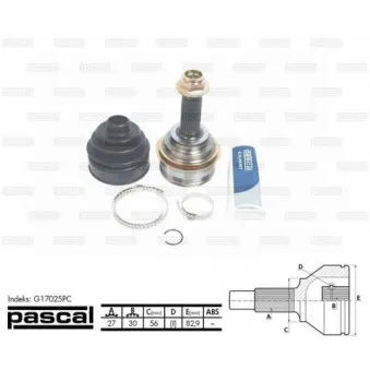 Embout de cardan avant (kit de réparation) PASCAL G17025PC