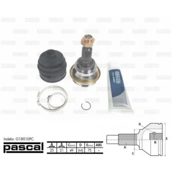 Embout de cardan avant (kit de réparation) PASCAL G18010PC