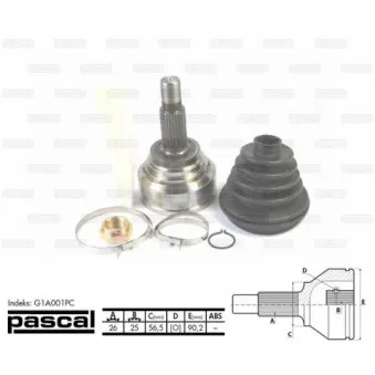 Embout de cardan avant (kit de réparation) PASCAL G1A001PC