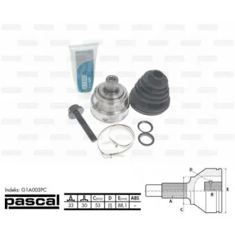 Joint, arbre de commande PASCAL G1A003PC