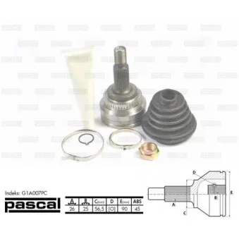 Embout de cardan avant (kit de réparation) PASCAL G1A007PC