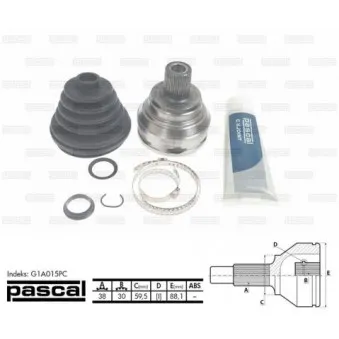 Embout de cardan avant (kit de réparation) PASCAL G1A015PC