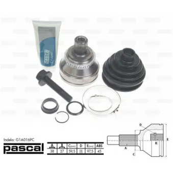 Embout de cardan avant (kit de réparation) PASCAL G1A016PC