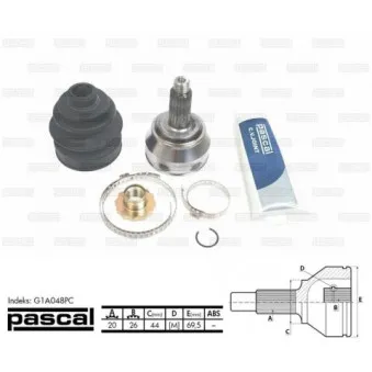 Embout de cardan avant (kit de réparation) PASCAL G1A048PC