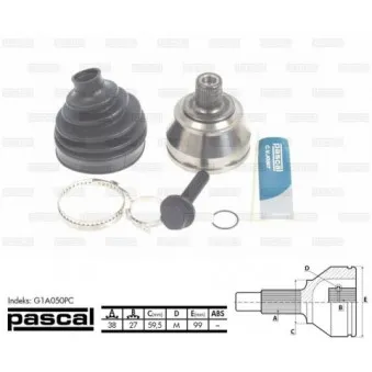 Embout de cardan avant (kit de réparation) PASCAL G1A050PC