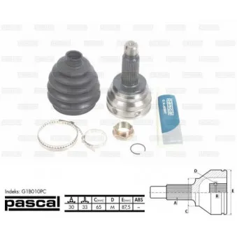 Embout de cardan avant (kit de réparation) PASCAL G1B010PC