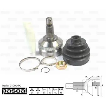 Embout de cardan avant (kit de réparation) PASCAL G1C004PC