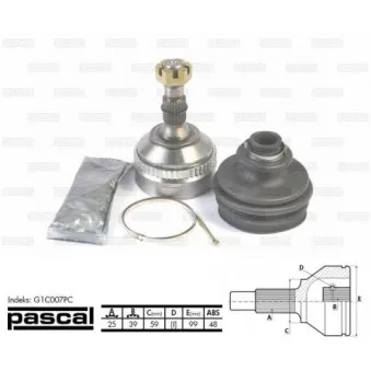 Embout de cardan avant (kit de réparation) PASCAL G1C007PC